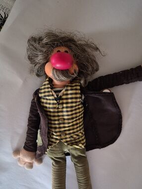 Vintage Plush Hobo Clown Doll with Pink Nose - Kids Toys